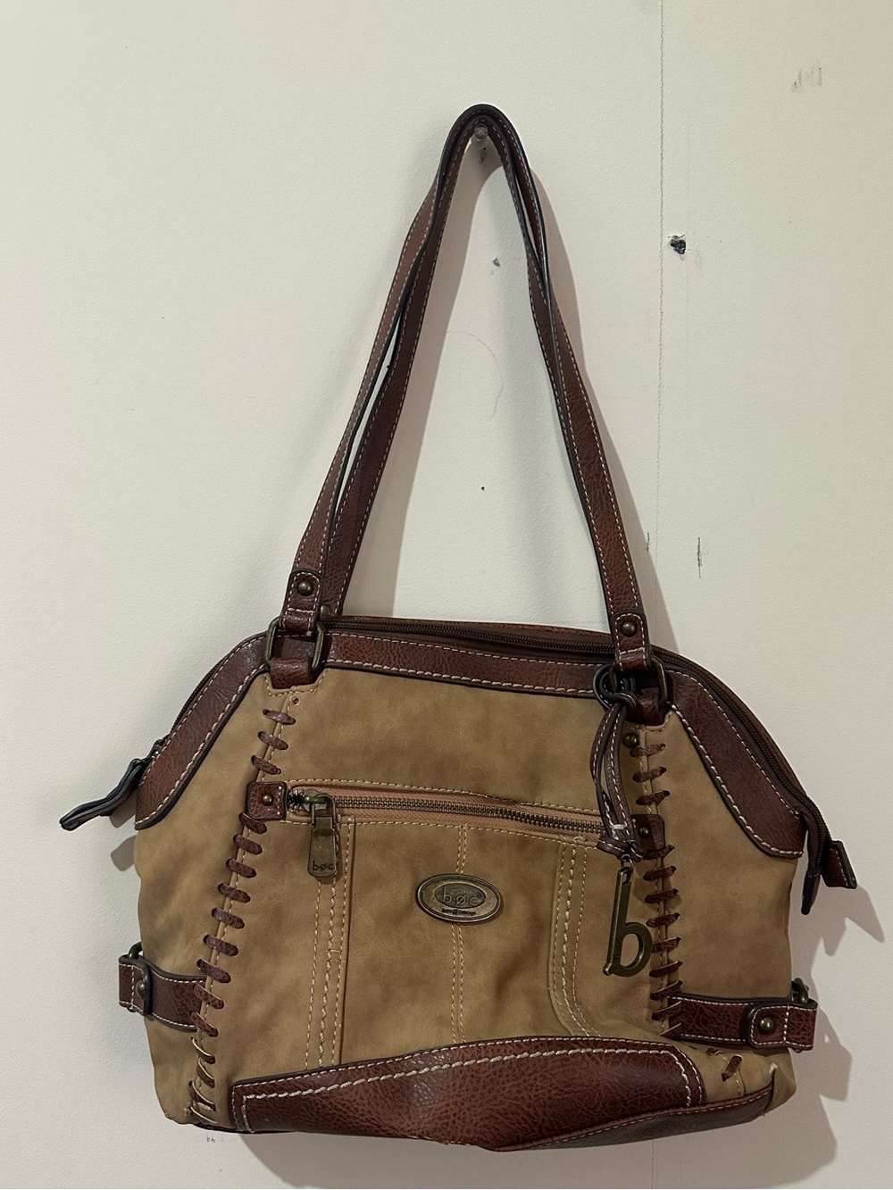 BOC Born Concepts Tan Brown Vegan Leather Shoulder Purse